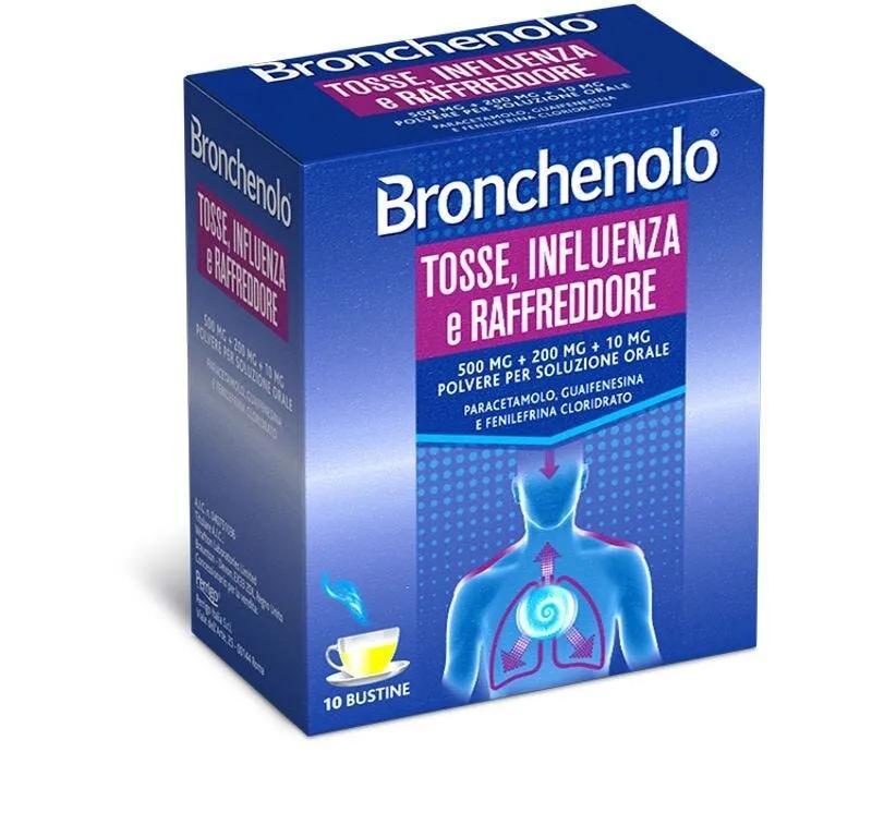 Bronchenolo Tosse Influenza e Raffreddore Polvere Per Soluzione Orale 10 Bustine