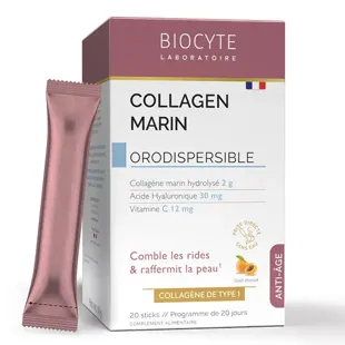 Biocyte - Collagene marino orodispersibile - Acido ialuronico, vitamina C - Riempie le rughe