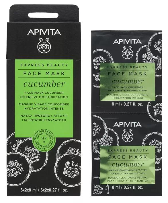 Apivita Express Beauty Máscara Hidratante Intensiva Com Pepino 2X8ml