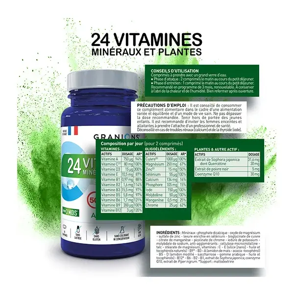 Granions 24 Vitamina Minerali e Piante Sénior 90 Compresse