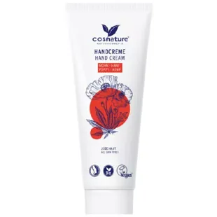 Cosnature Creme para mãos orgânico de papoula e cânhamo 75 ml