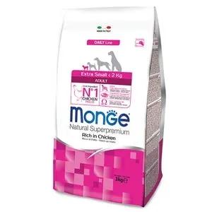 Monge Extra Small Adult Ricco Di Pollo Cibo Secco Per Cani Adulti Sacco 3Kg