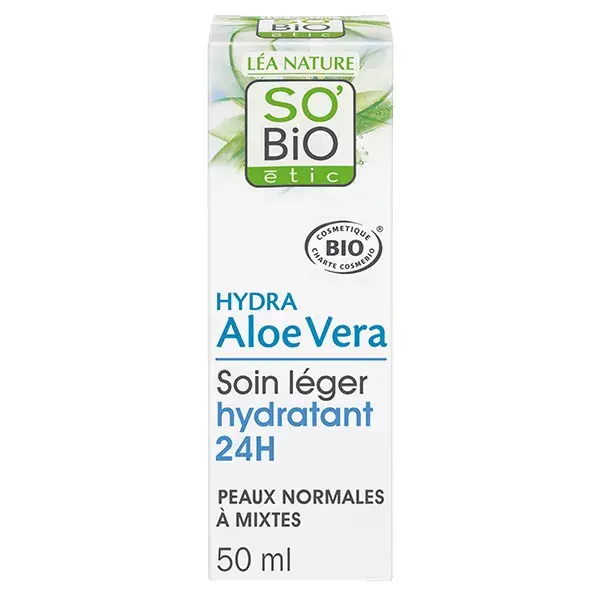 So'Bio Étic Hydra Aloe Vera Soin Léger Hydratant 24h Bio 50ml