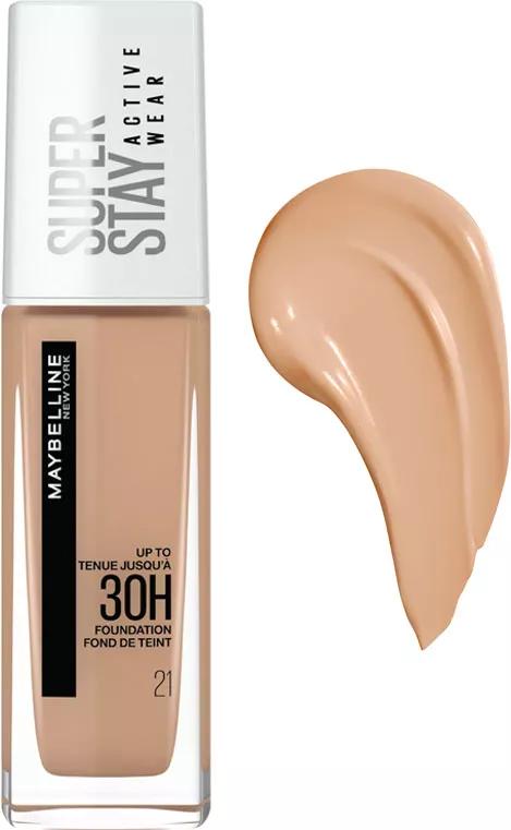 Maybelline Superstay ActiveWear 30H Base Tonalidade 21 Nude Bege 30 ml