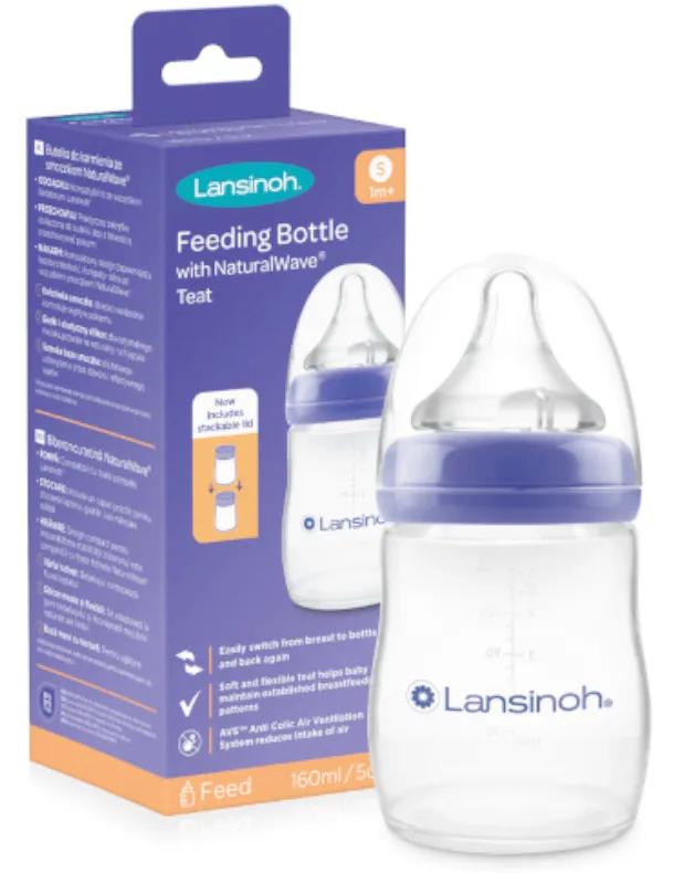 Lansinoh Biberon avec tétine Natural Wave 160 ml