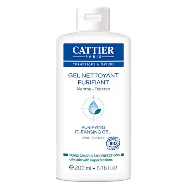 Cattier Nettoyant & Démaquillant Gel Purifiant Bio 200ml