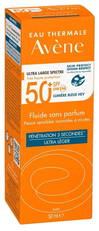 Avène Solar Fluido SPF50+ Sin Perfume Piel Normal o Mixta 50 ml