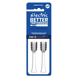 Better Toothbrush Tête de rechange Premium Blanche Lot de 2