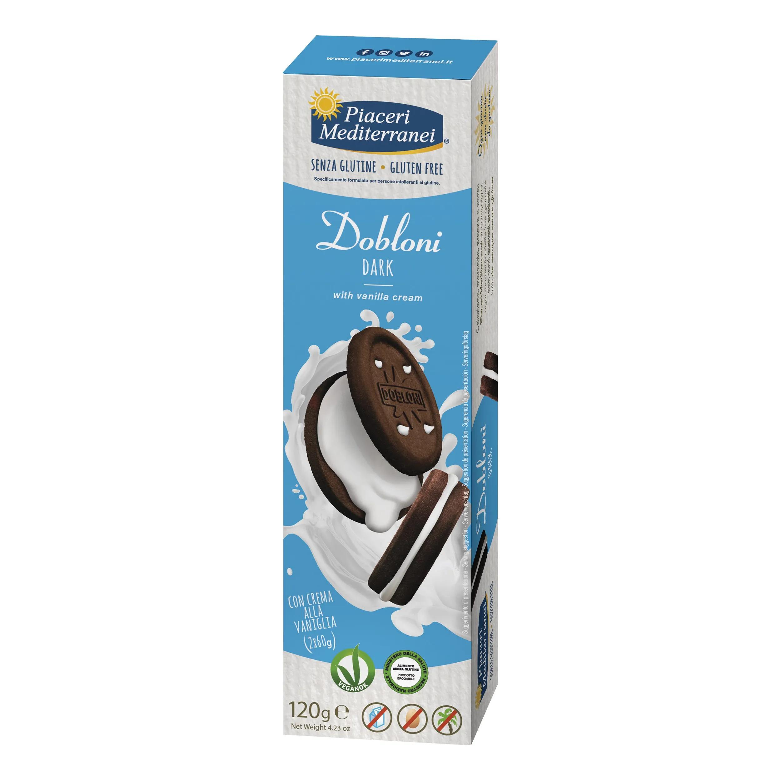 Piaceri Mediterranei Dobloni Dark Biscotti Senza Glutine 120 g