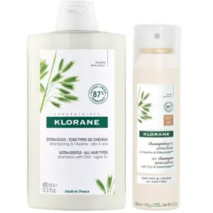 Klorane Oatmeal Shampoo 400 ml + Extra-Gentle Dry Shampoo 150 ml