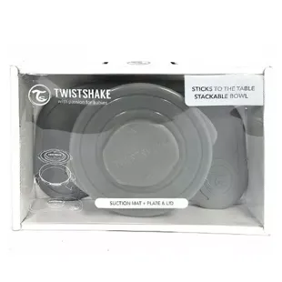 Twistshake Plateau Click Mat Mini + Assiette Grigio Pastello +6m