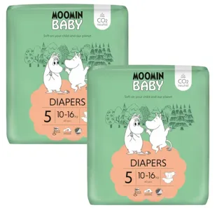 Mumin-Babywindeln Größe 5 (10–16 kg), 2 x 40 Einheiten