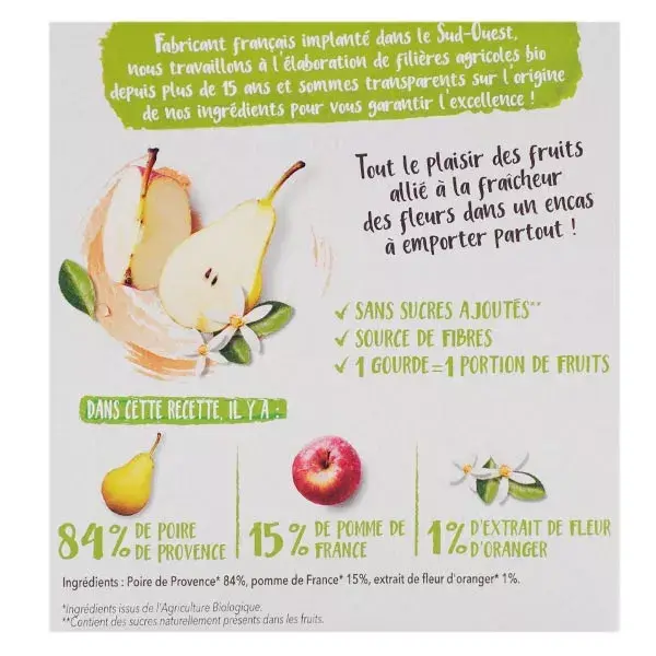 Vitabio 100% Pear Apple Orange Blossom Bottles 4 x 120g