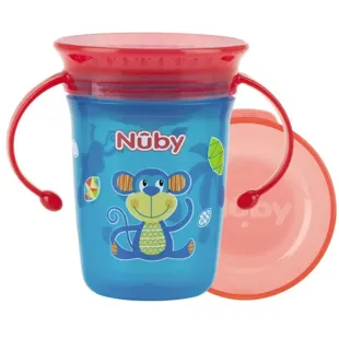 Nuby Magic Mug 360º Stamped with Handles + 6m 240ml Aqua