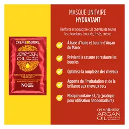 Creme of Nature, Argan, Masque unitaire sans sulfate, formule hydratante, 51,8ml