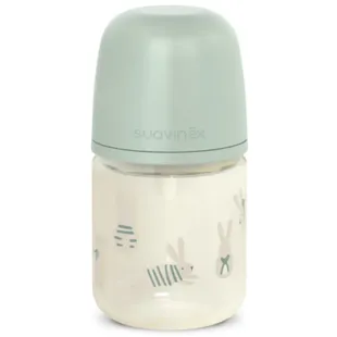 Suavinex Wonderland Glass Baby Bottle Slow Flow Green +0m 120ml