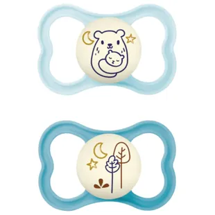 Mam Baby Schnuller Air Night 6+ Silikon 2 Einheiten Blau
