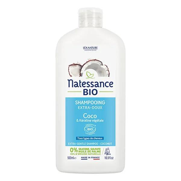 Natessance Shampooing Extra-Doux Coco Bio et Kératine Végétale 500ml