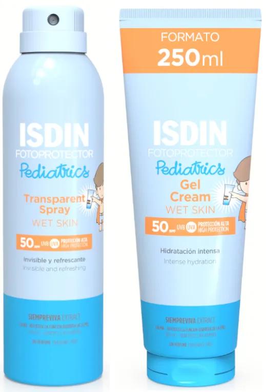 Isdin Pediatrics Peau Humide SPF50 250 ml + Gel Crème SPF50 250 ml