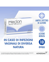 Meclon Ovuli 100 mg + 500 mg 10 Ovuli Vaginali