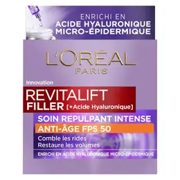 L'Oréal Paris Revitalift Filler Crème FPS 50 Repulpante Intense 50 ml