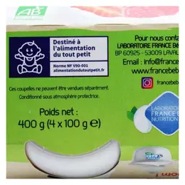 France Bébé Nutrition Brassés Yaourt Fraise Framboise Bio 4 x 100g