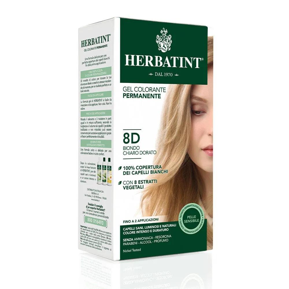 Herbatint Tintura Capelli Gel Permanente 8D Biondo Chiaro Dorato 150 ml