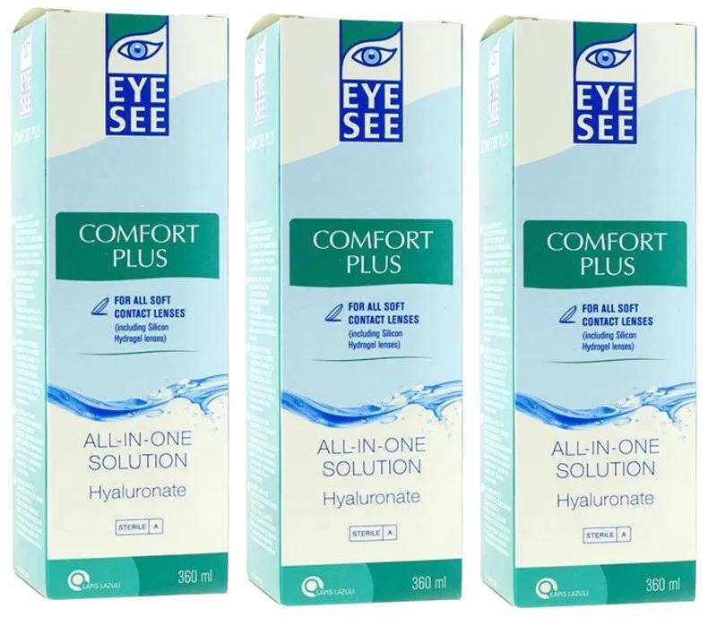 Eye See Unique Comfort Plus Solution with Hylauronate 3x360 ml