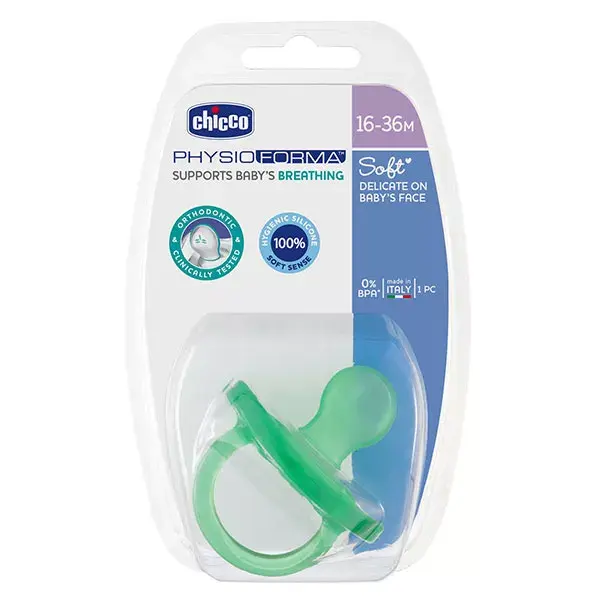 Chicco Sucette Physio Soft Tout Silicone +16m Violet