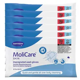 Hartmann MoliCare Skin Gants de Toilette Imprégnés 8 unités - Lot de 6