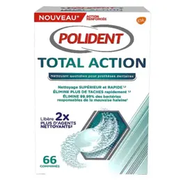 Polident Total Action Nettoyant 66 comprimés