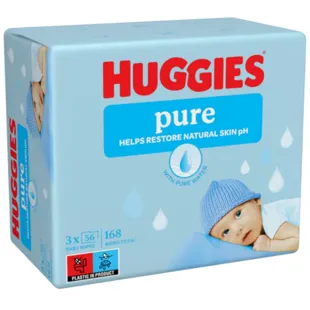 Lenços umedecidos Huggies Pure Baby 3x56 unidades