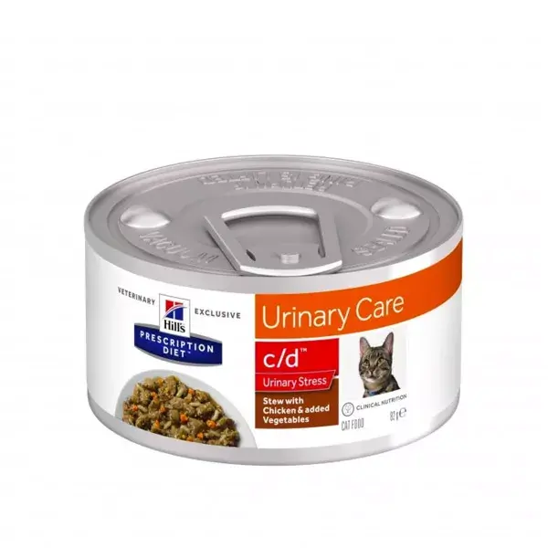 Hill's Prescription Diet Feline C/D Urinary Care Urinary Stress Alimentation Humide 82g