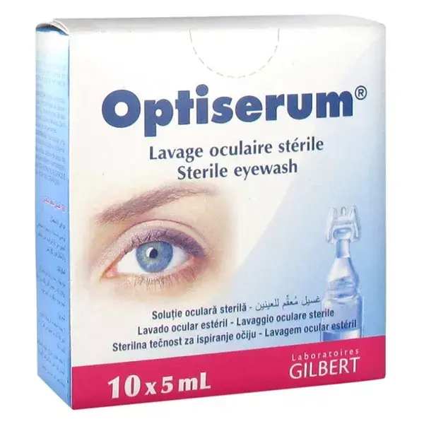 Oculare di laboratorio Gilbert Optiserum lavaggio Sterile 10 x 5ml