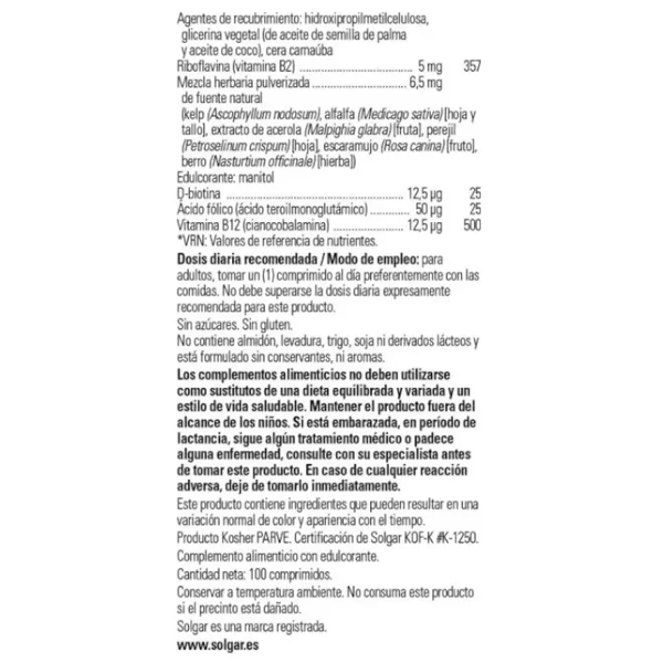 Solgar B-COMPLEX + VIT. C 100 tabletten