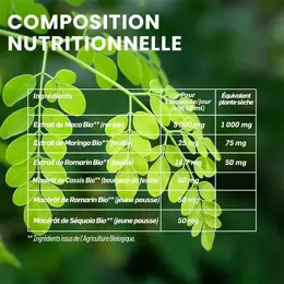 Santarome Bio - Moringa Maca Bio - Energie sans caféine - 20 ampoules