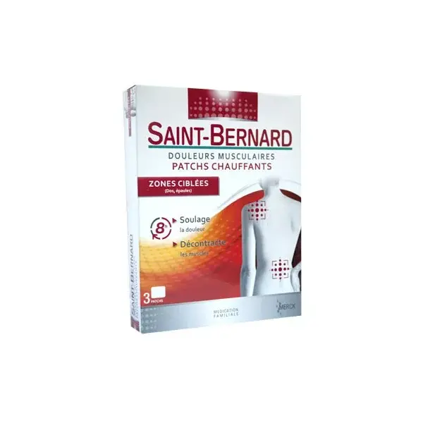 Merck Saint Bernard patches heating pain muscle 3 patches