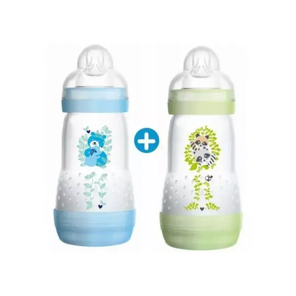 MAM Easy Start Anti Colic 1st Age Bottle +2m Dolphin and Whale Set of 2 x 260ml