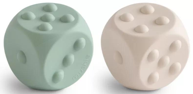 Mushie Dice Pop It Solid Snd/Cambr.blu 2 unités