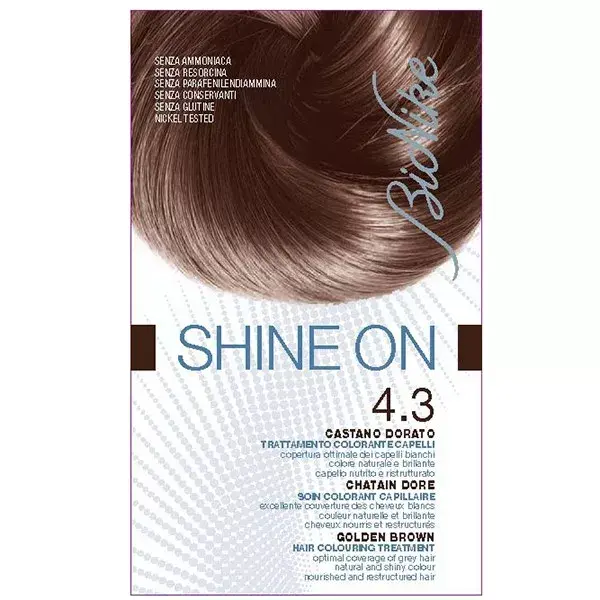 Bionike brillo en el pelo del colorante alta permanente tolerancia marrn oro 4.3