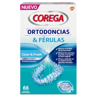 Corega Ortodoncias & Férulas Tabletas Limpiadoras 66 uds
