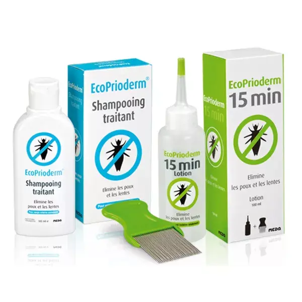 EcoPrioderm pidocchi Lotion 15 min 100ml + shampoo trattamento 100ml