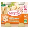 Babybio Repas Midi Pot Panais Jambon +6m Bio 2 x 200g