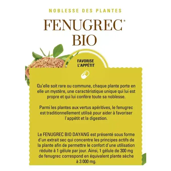 Dayang Fenugrec Bio 15 gélules