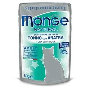 Monge Natural Superpremium Cotti A Vapore Con Tonno E Anatra Cibo Umido Per Gatti 80G