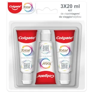 Colgate Total Original 3 Tubes Voyage Dentifrice 3x20 ml