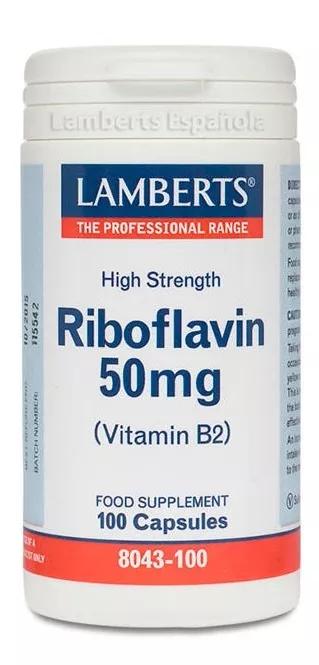 Lamberts Riboflavina 50mg Vitamina B2 100 Comprimidos