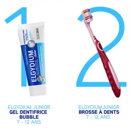 Elgydium Bébé & Enfant Protection Caries Dentifrice Junior 7-12 ans Goût Bubble 50ml