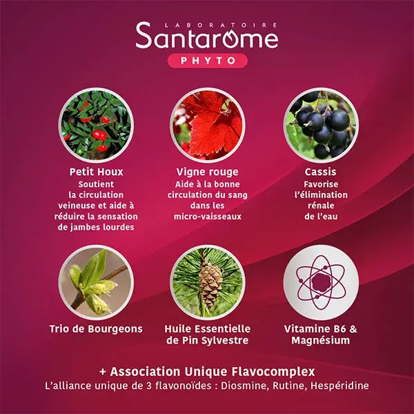 Santarome - Fluidiveine Jambes Légères - Circulation - 30 comprimés