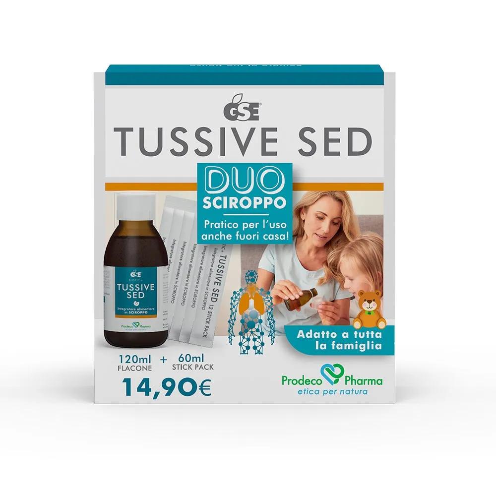 GSE Tussive Sed Duo Sciroppo Tosse Secca Flacone 120 ml + 6 Stick Pack